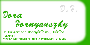 dora hornyanszky business card
